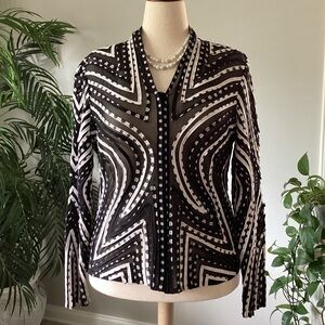 Women classy stylish jacket black and white
